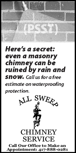 Even a maonry chimney can be ruined by rain and snow.  Call All Sweep Chimney Service - Springfield Missouri - 417-888-0281