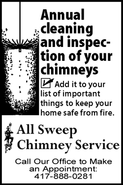 Inspect your Chimney Annually - Call All Sweep Chimney Service at 417-888-0281